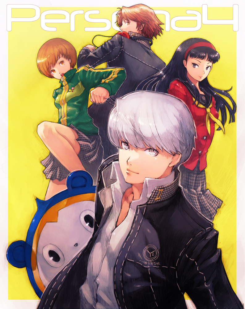 narukami yu, satonaka chie, amagi yukiko, hanamura yousuke, and kuma (persona and 1 more) drawn by boyaking
