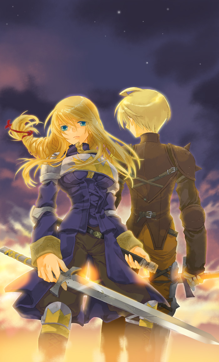 agrias oaks and ramza beoulve (final fantasy and 1 more) drawn by tooka