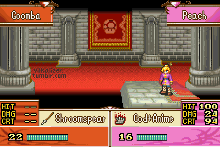 princess peach, goomba, and kung fu peach (fire emblem and 2 more) drawn by vilkalizer