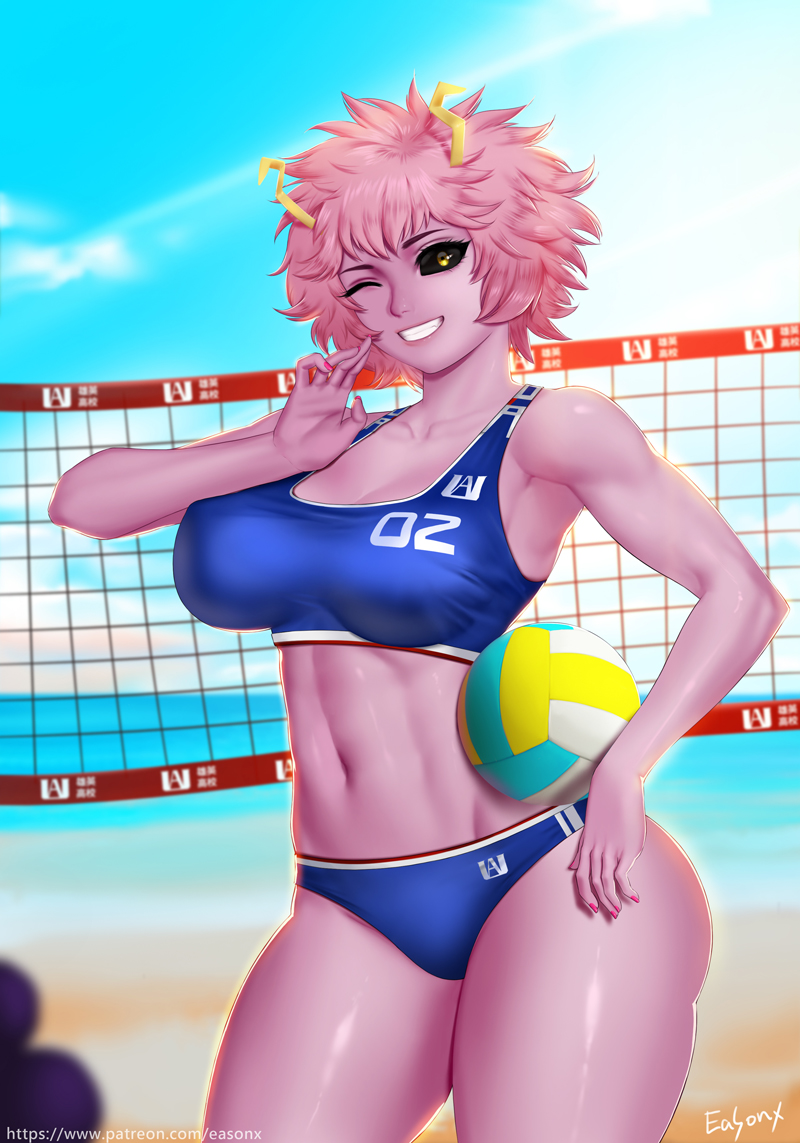 ashido mina and mineta minoru (boku no hero academia) drawn by easonx