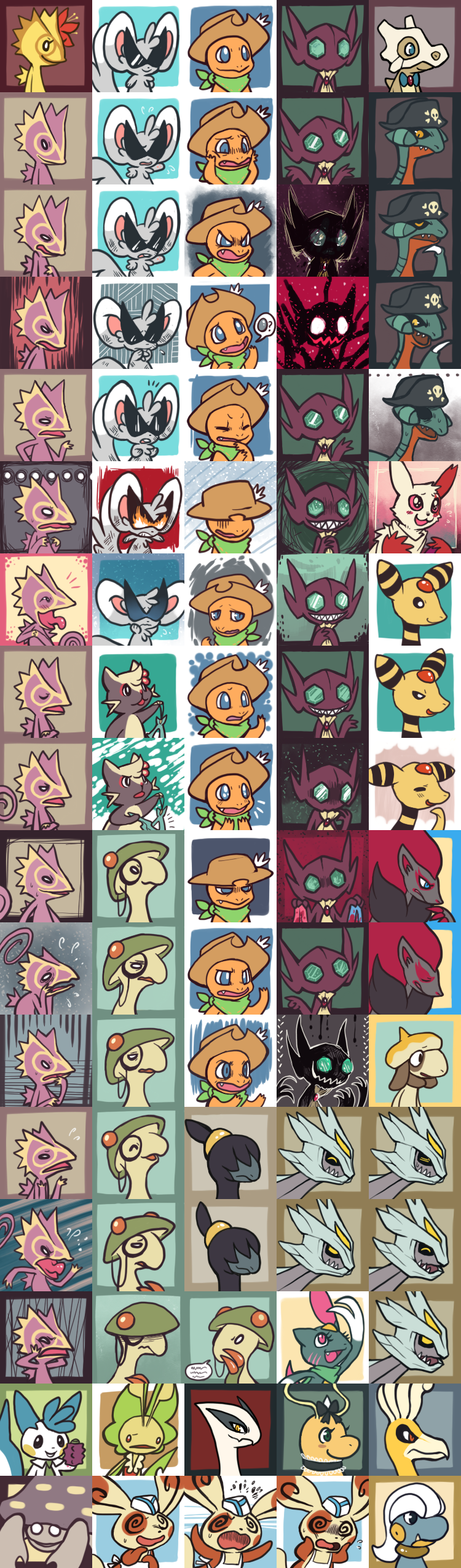 charmander, dragonite, pachirisu, lugia, ampharos, and 23 more (pokemon and 1 more) drawn by glitchedpuppet