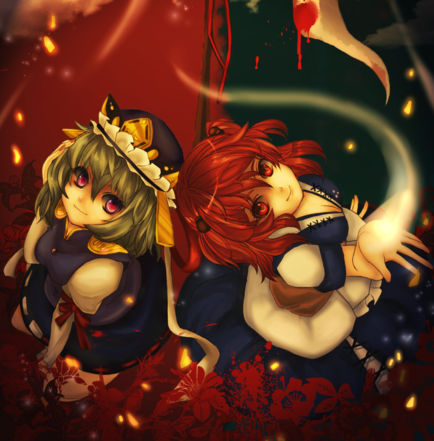 shiki eiki and onozuka komachi (touhou) drawn by kyuri_(suika)