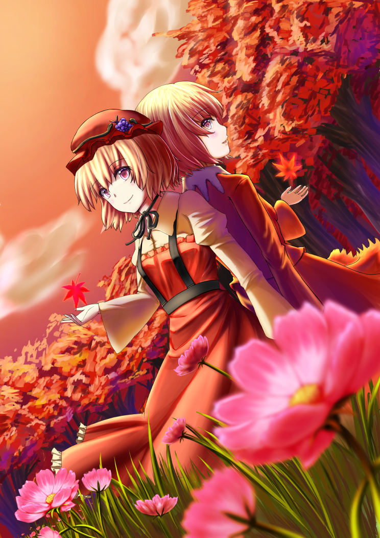 aki minoriko and aki shizuha (touhou) drawn by luke_(kyeftss)