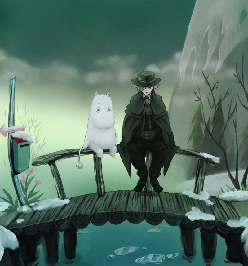 edmond dantes and moomintroll (fate and 2 more) drawn by paopu