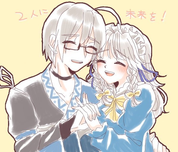 izayoi sakuya and morichika rinnosuke (touhou) drawn by isshi_(0427yuigamu)