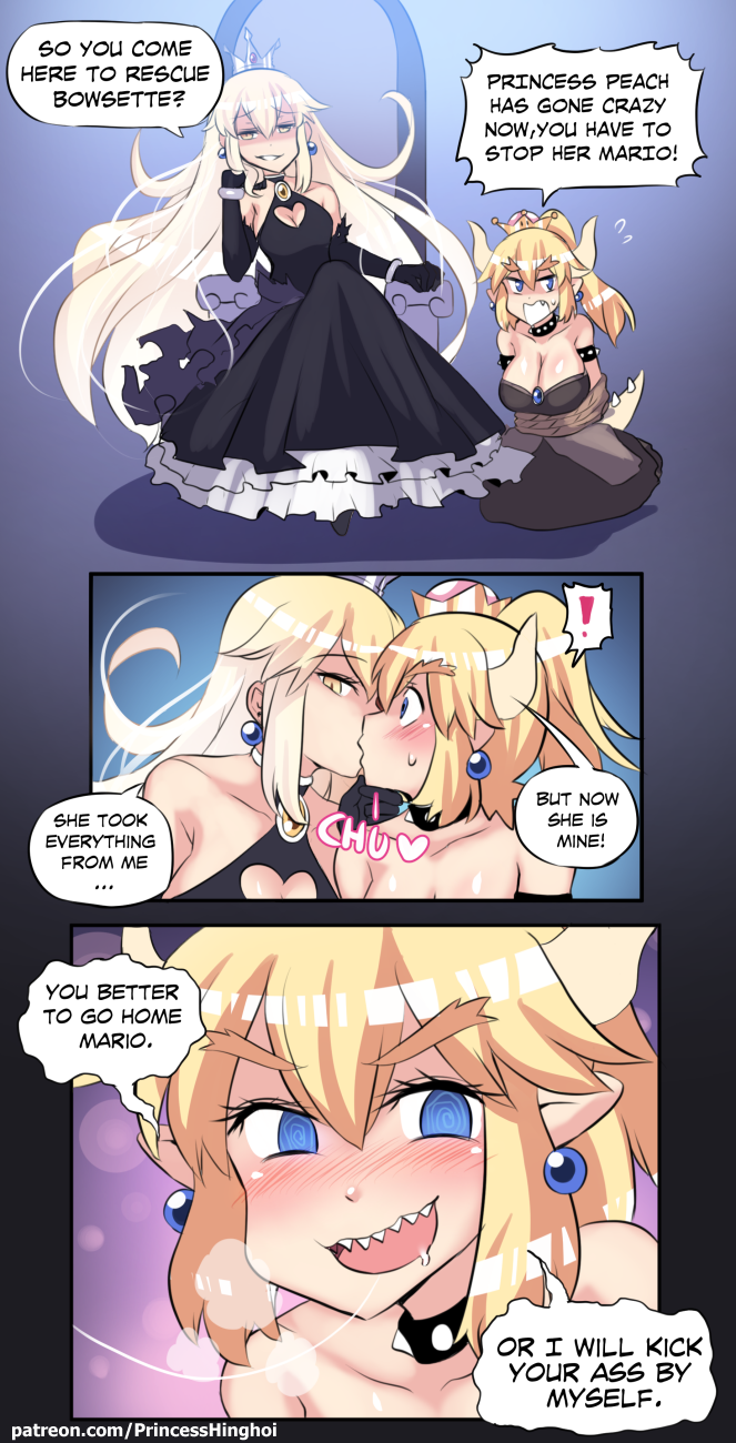 princess peach, bowsette, and shadow queen (fate and 3 more) drawn by hinghoi