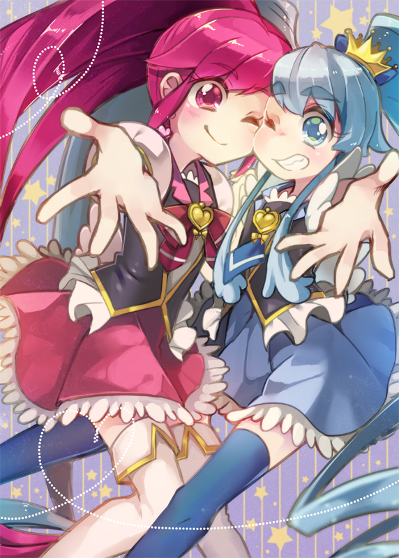 shirayuki hime, aino megumi, cure lovely, and cure princess (precure and 1 more) drawn by shigushiro