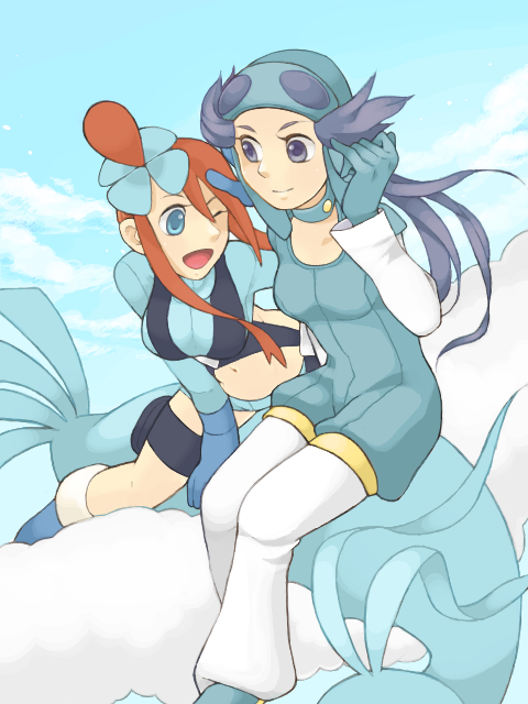 skyla, altaria, and winona (pokemon and 2 more) drawn by komaiko