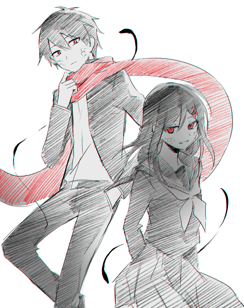 tateyama ayano and kisaragi shintarou (kagerou project) drawn by aaniko