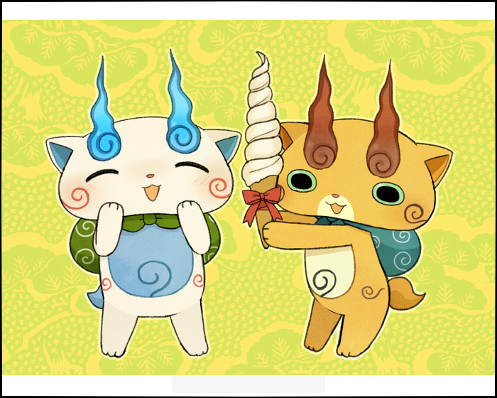 komasan and komajirou (youkai watch) drawn by ayu_(mog)