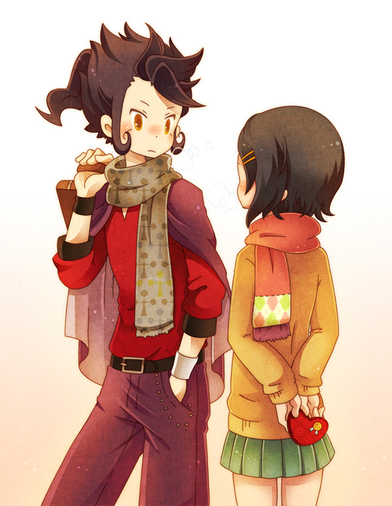 tsurugi kyousuke and sorano aoi (inazuma eleven and 1 more) drawn by uppi