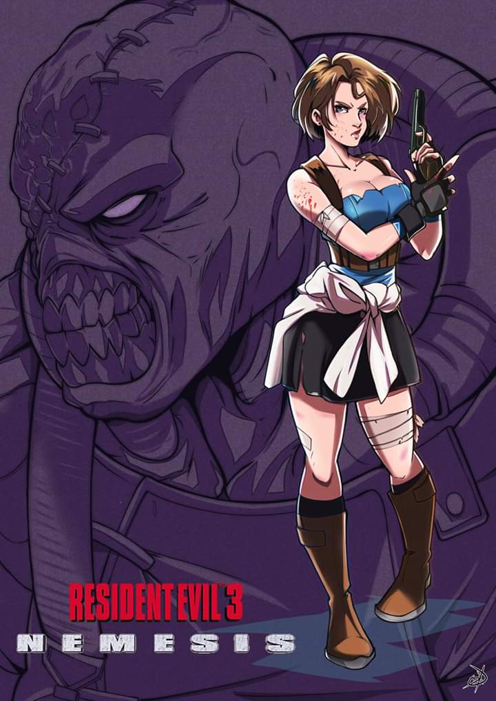 jill valentine and nemesis (resident evil and 1 more) drawn by delux_drawings