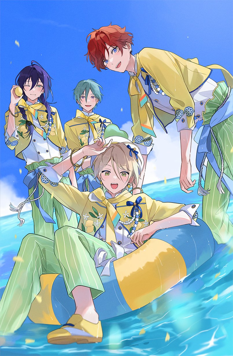 amagi hiiro, shiratori aira, ayase mayoi, and kazehaya tatsumi (ensemble stars!) drawn by mc_copycat