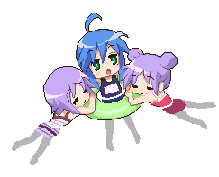 hiiragi kagami, izumi konata, and hiiragi tsukasa (lucky star) drawn by saiguchi_otoufu