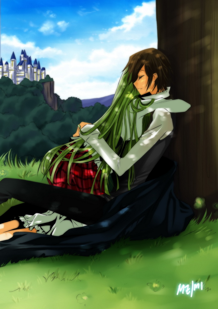 c.c. and lelouch vi britannia (code geass) drawn by meimi_k