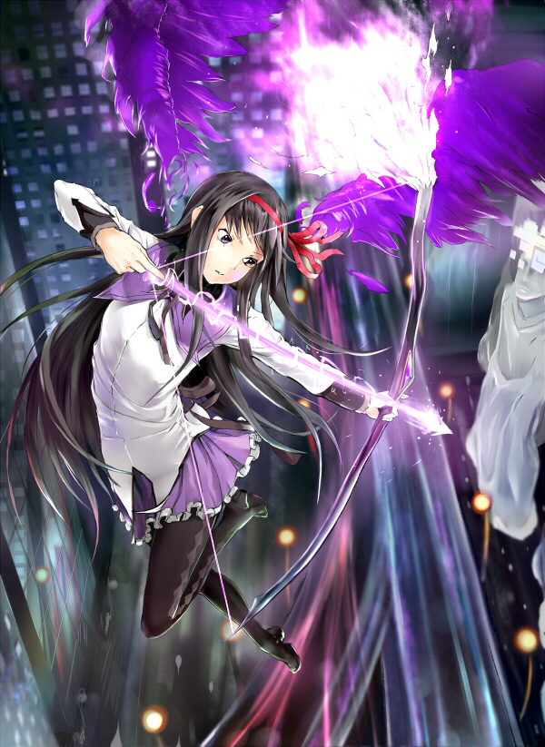 akemi homura and wraith (mahou shoujo madoka magica) drawn by shouin