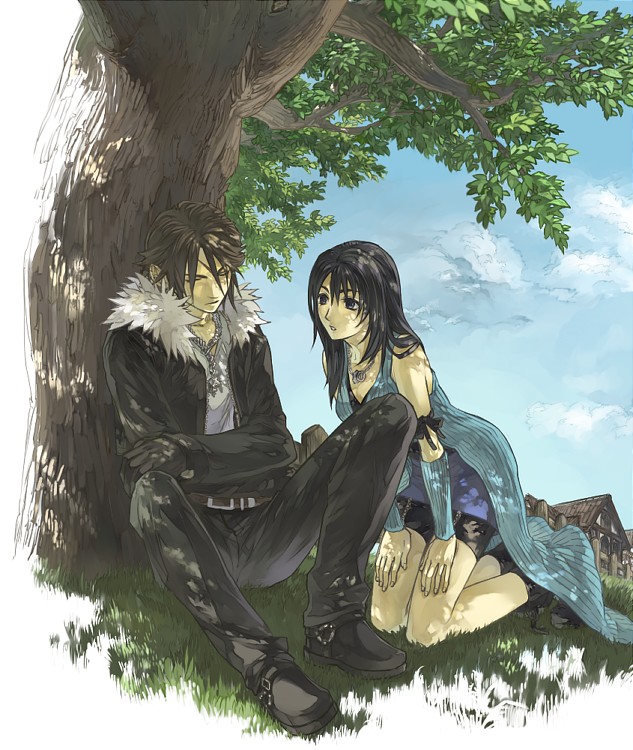 squall leonhart and rinoa heartilly (final fantasy and 1 more) drawn by hinokami