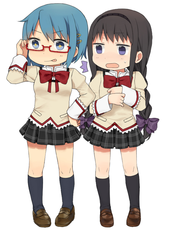 akemi homura and miki sayaka (mahou shoujo madoka magica) drawn by tsuduya_(knt31)