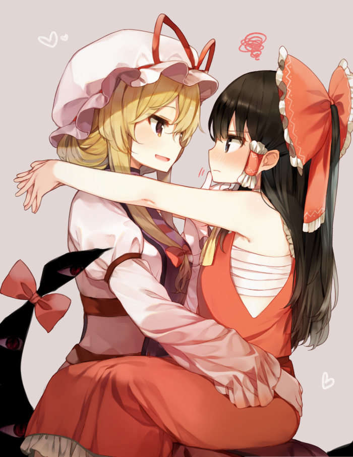 hakurei reimu and yakumo yukari (touhou) drawn by shnva