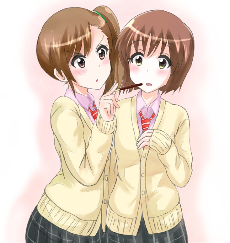 hagiwara yukiho and futami mami (idolmaster) drawn by kei_(zenryokutokkyu)