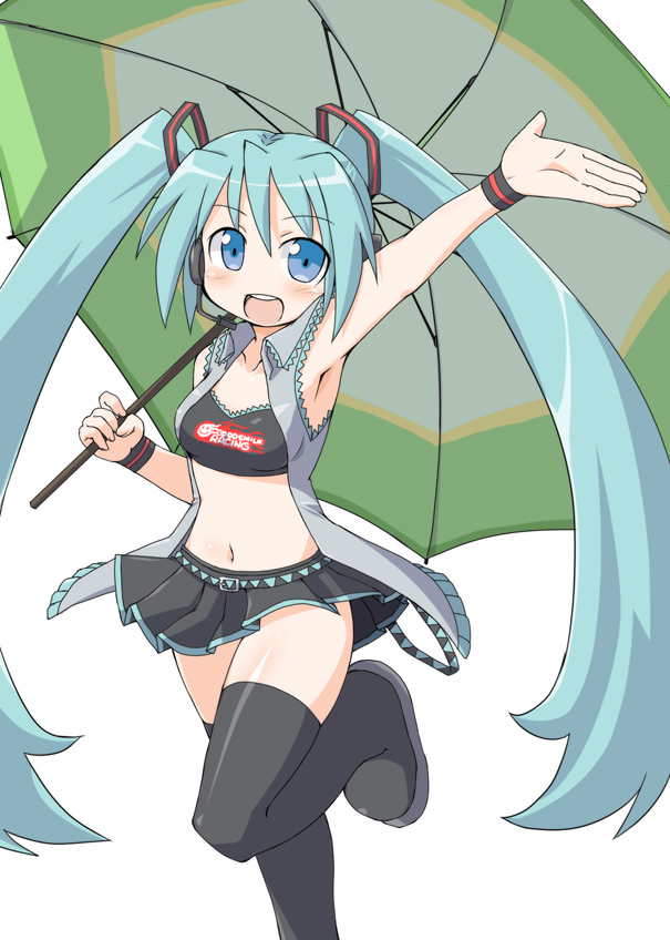 hatsune miku and racing miku (vocaloid and 1 more) drawn by naitou_kouse
