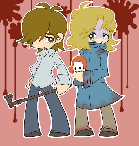 henry townshend and walter sullivan (panty & stocking with garterbelt and 2 more) drawn by shiro_(tiotolv)