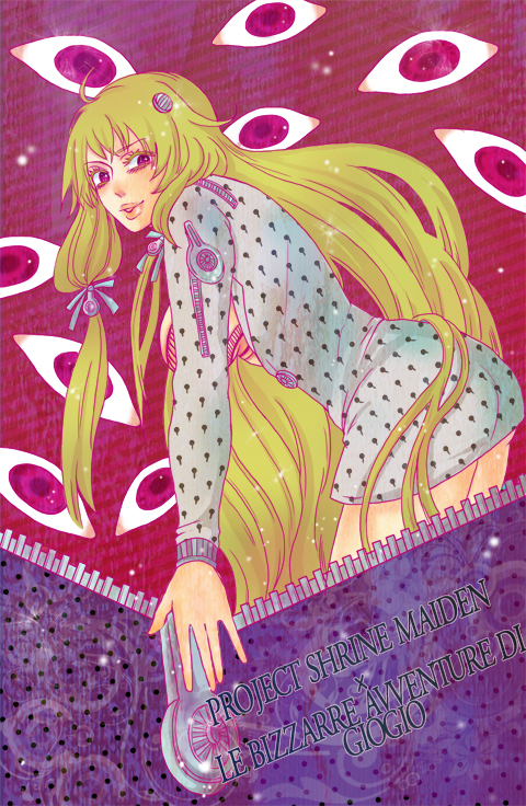 yakumo yukari and bruno bucciarati (touhou and 2 more) drawn by mu@
