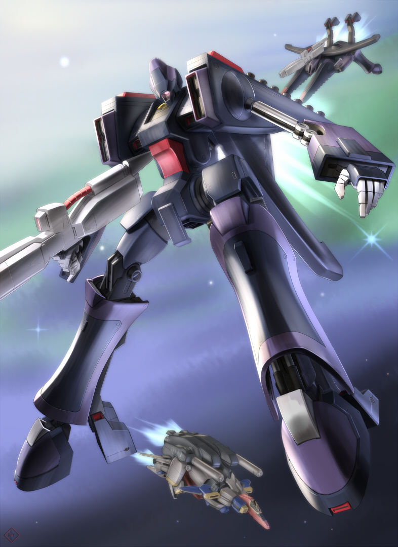 ga-zowmn and core base (gundam and 1 more) drawn by raybar