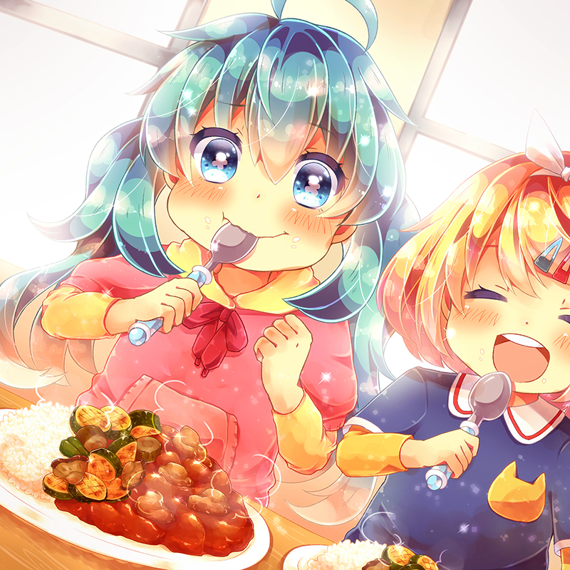 hatsune miku and kagamine rin (vocaloid) drawn by urara_(sumairuclover)