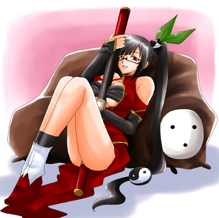 litchi faye ling and arakune (blazblue) drawn by takanon_(nekomaruya)