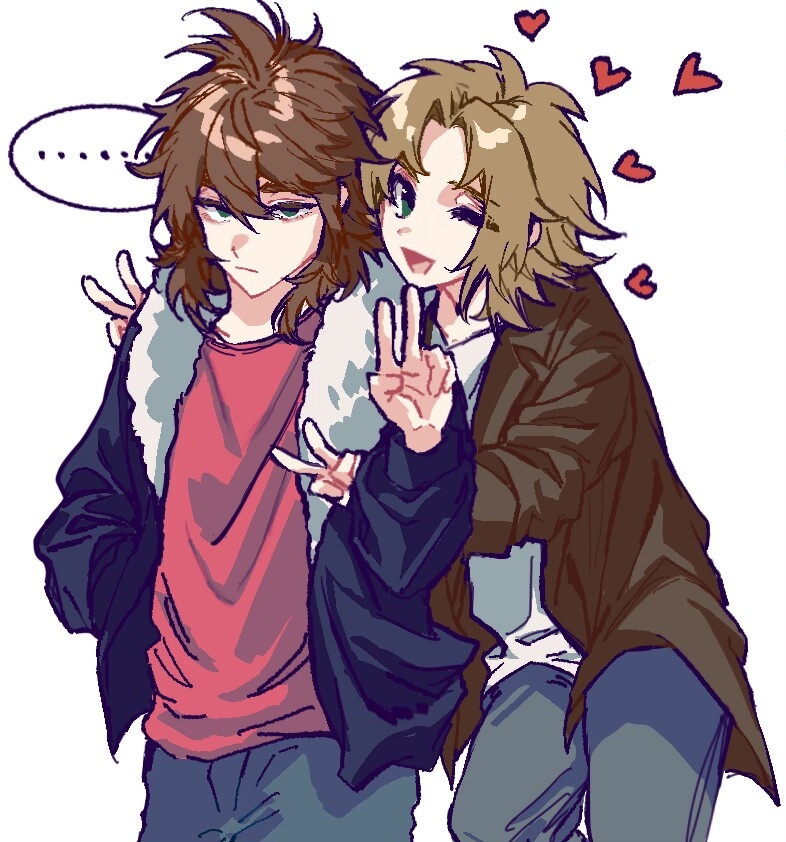 isoi reiji and shinano eiji (saibou shinkyoku) drawn by qianyouyelan