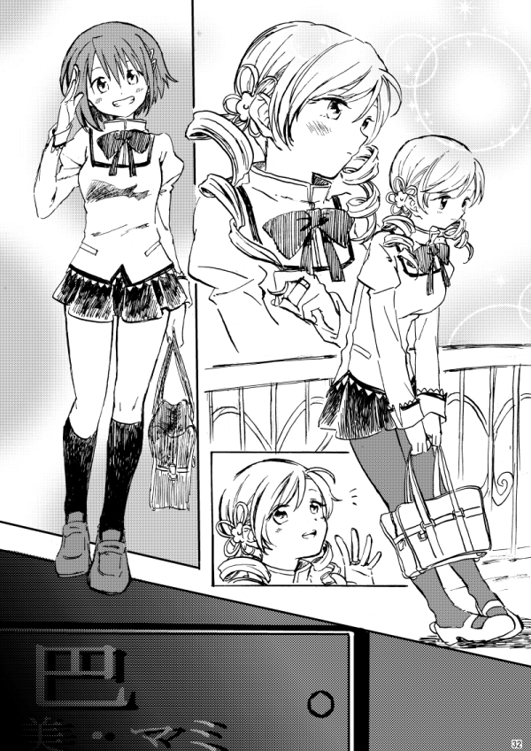 miki sayaka and tomoe mami (mahou shoujo madoka magica) drawn by no+bi=