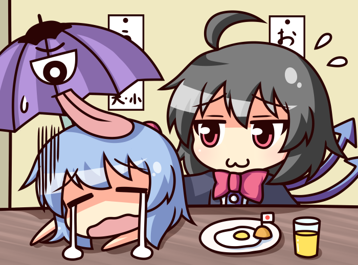 tatara kogasa and houjuu nue (touhou) drawn by kukku