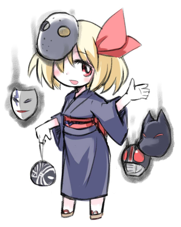 rumia, kamen rider black, and leliel (touhou and 4 more) drawn by kugelschreiber