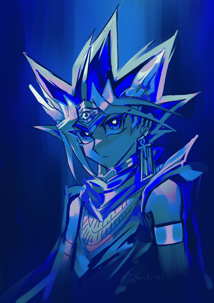 yami yugi (yu-gi-oh! and 1 more) drawn by fushitasu