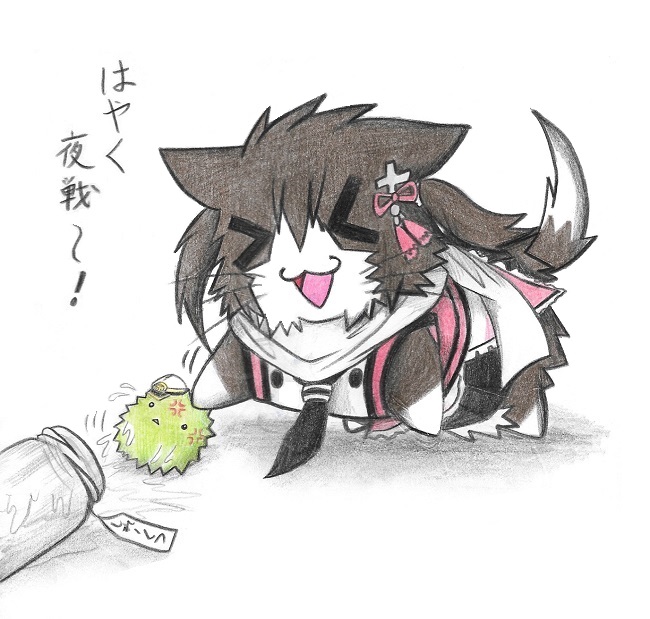 admiral, sendai, non-human admiral, and sendai kai ni (kantai collection) drawn by neko_kyo