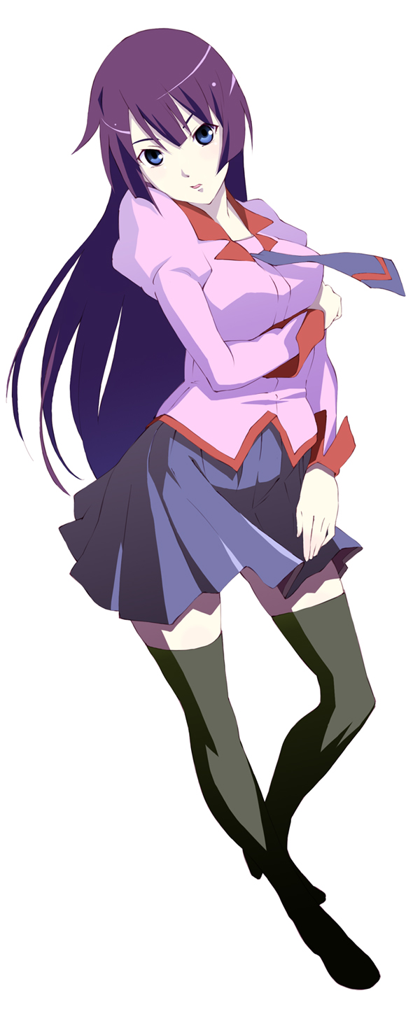 senjougahara hitagi (monogatari and 1 more) drawn by nirohi