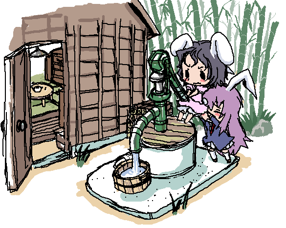 reisen udongein inaba and inaba tewi (touhou) drawn by baku_taso