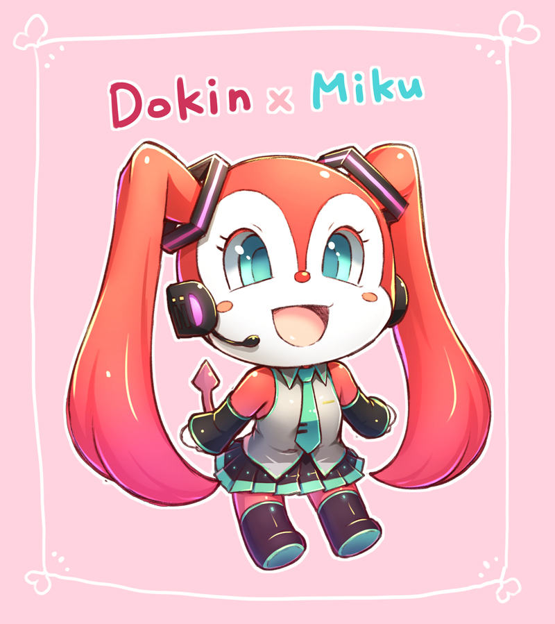 hatsune miku and dokin-chan (vocaloid and 1 more) drawn by gogatsu_no_renkyuu