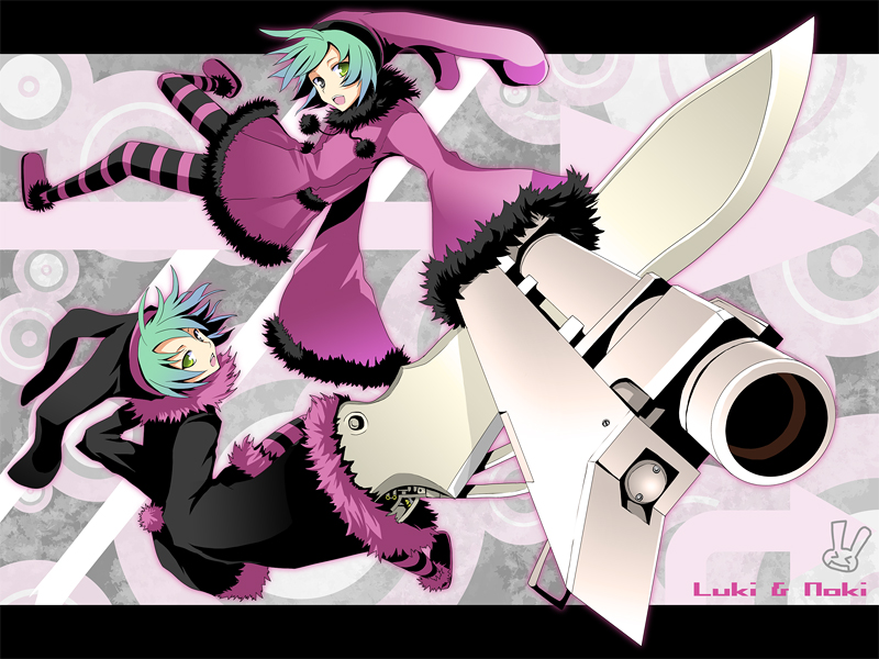 noki and luki (dogs: bullets & carnage) drawn by koumei_(harmonizer)