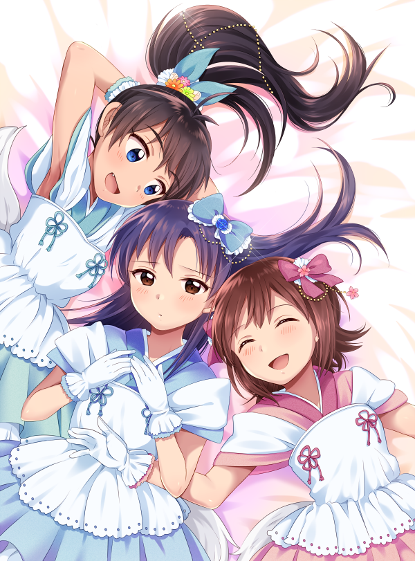 kisaragi chihaya, amami haruka, and ganaha hibiki (idolmaster) drawn by hiiringu