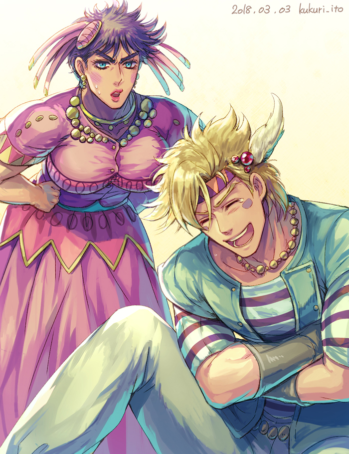joseph joestar and caesar anthonio zeppeli (jojo no kimyou na bouken and 1 more) drawn by dyresbroom