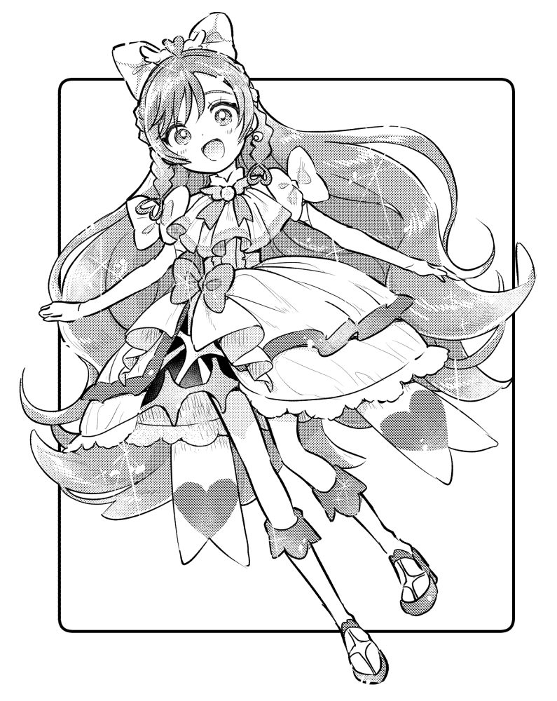 nijigaoka mashiro and cure prism (precure and 1 more) drawn by kari_(kakko_k)