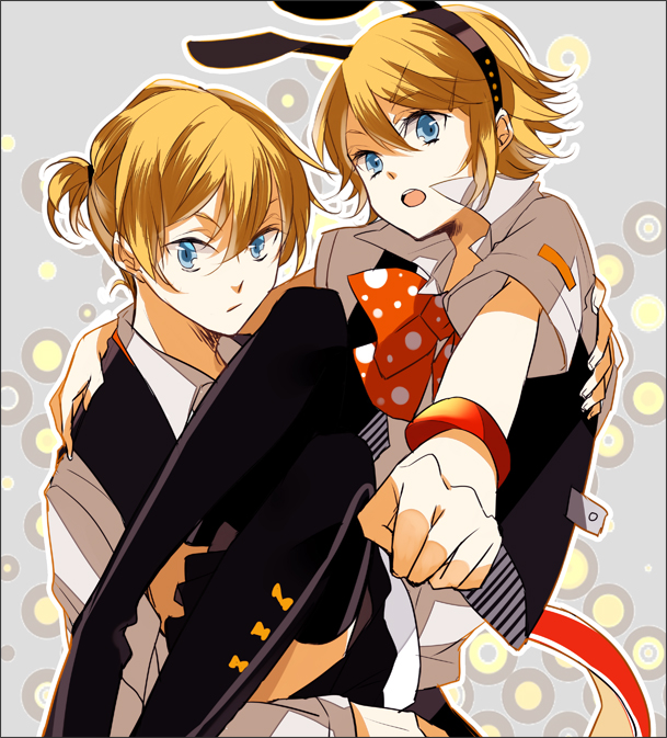kagamine rin and kagamine len (vocaloid) drawn by amane_mio
