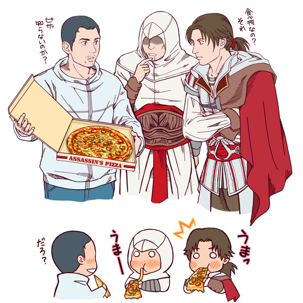 ezio auditore da firenze, altair ibn la-ahad, and desmond miles (assassin's creed ii and 1 more) drawn by kia_(ruruten)