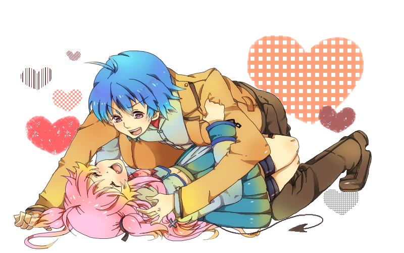 yui and hinata hideki (angel beats!) drawn by juri_(nattoutomato)