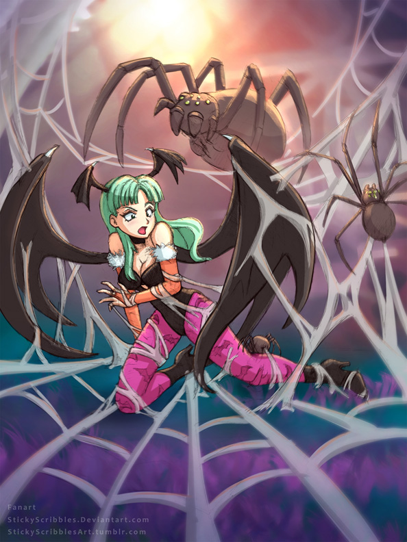 morrigan aensland (darkstalkers) drawn by stickyscribbles