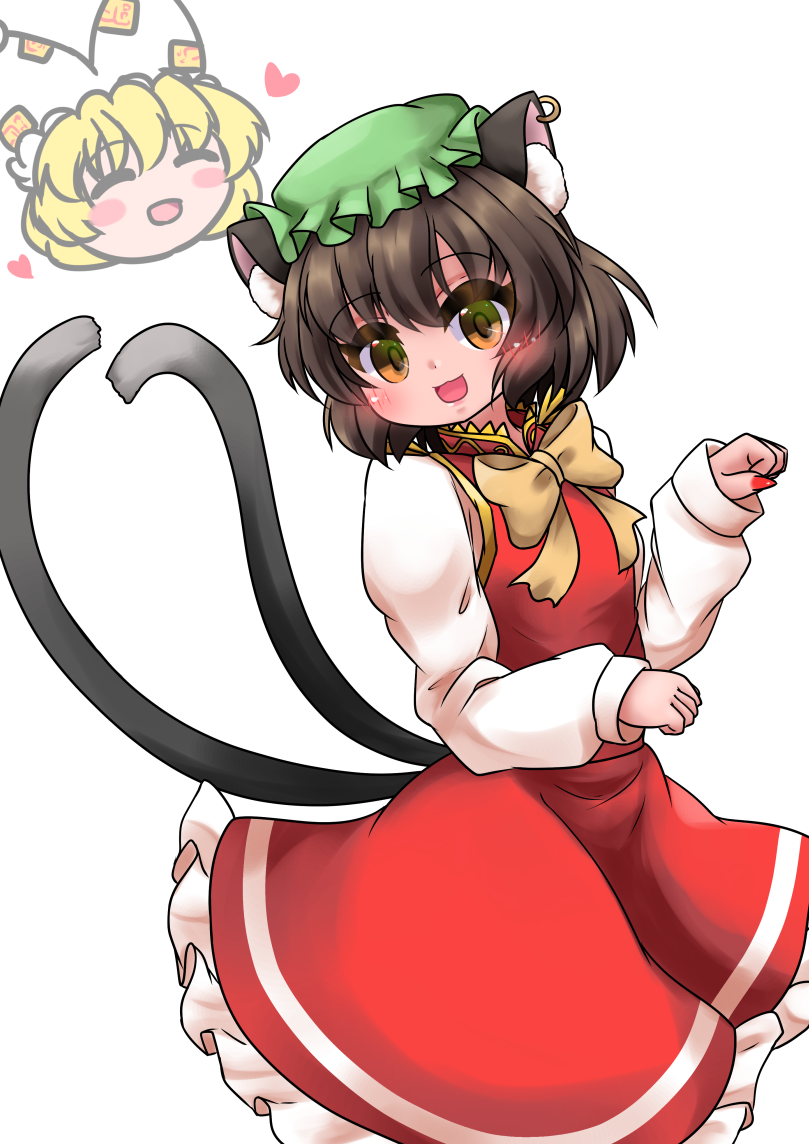 yakumo ran and chen (touhou) drawn by fuuren_udon