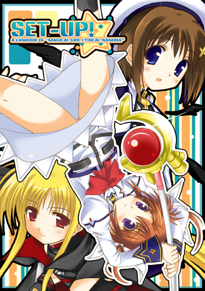fate testarossa, takamachi nanoha, yagami hayate, and raising heart (lyrical nanoha and 2 more)