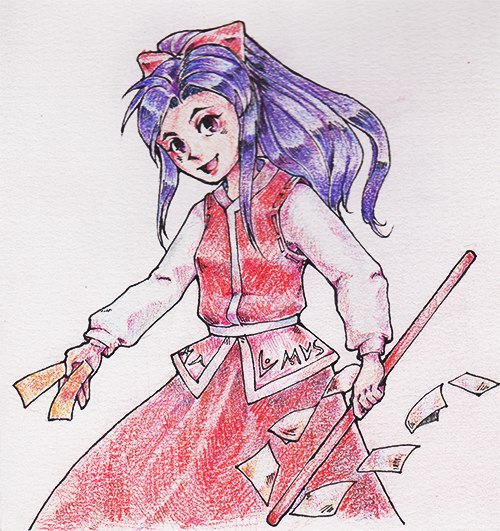 hakurei reimu (touhou and 1 more) drawn by lionrion